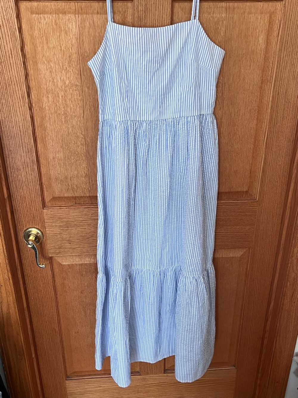 Dizzy Lizzie sheer sucker Blue Striped Sundress - Lightweight Dress